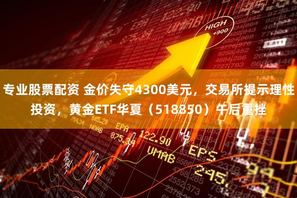 专业股票配资 金价失守4300美元,交易所提示理性投资,黄金ETF华夏(518850)午后重挫